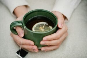 Healthy Anti-Aging Drinks Green Tea and Lemon