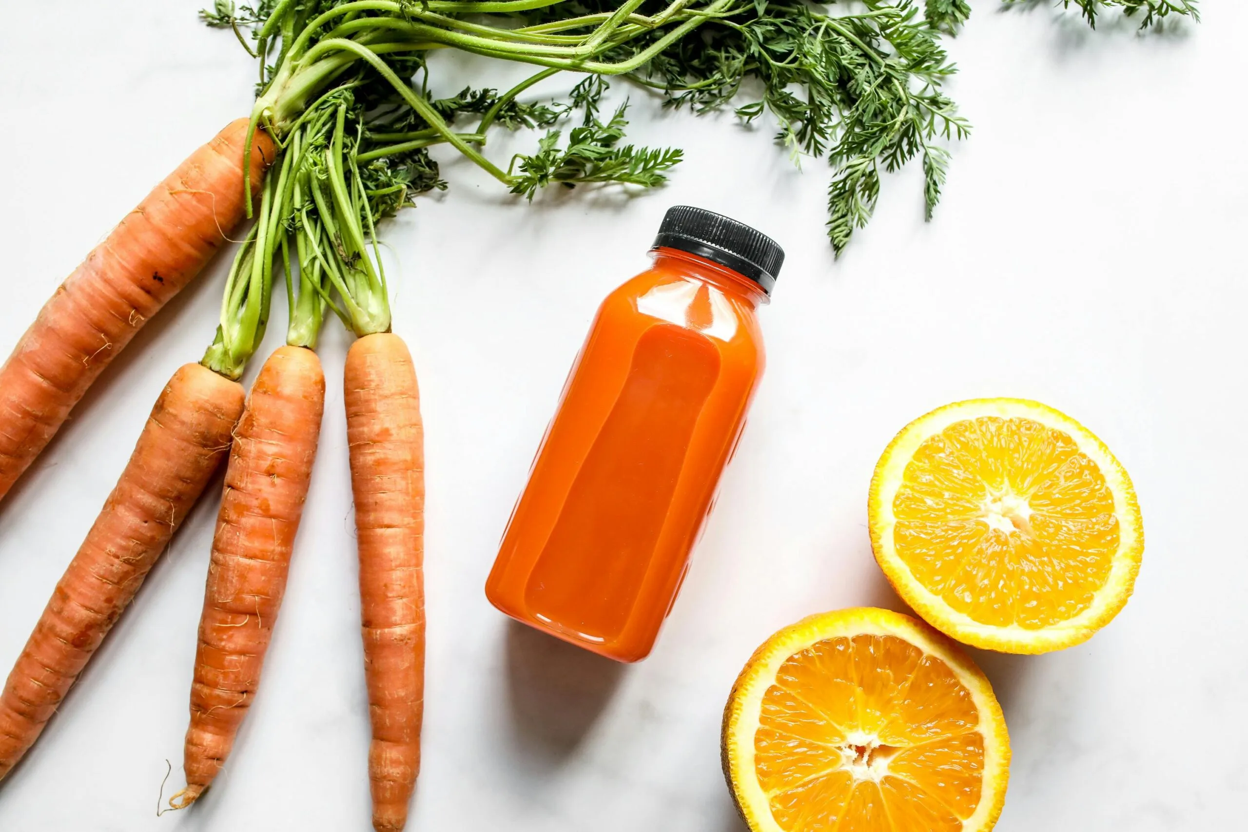 Healthy Anti-Aging Drinks Tasty Carrot and Orange Juice